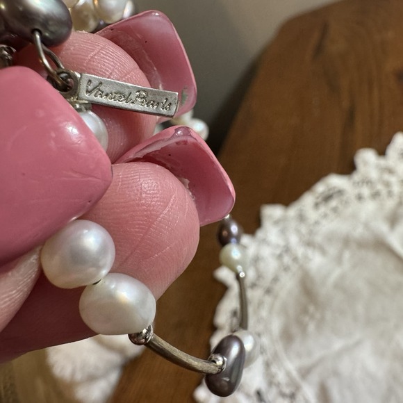 Vantel Pearls White & Silver Wrap Bracelet. - Picture 5 of 6